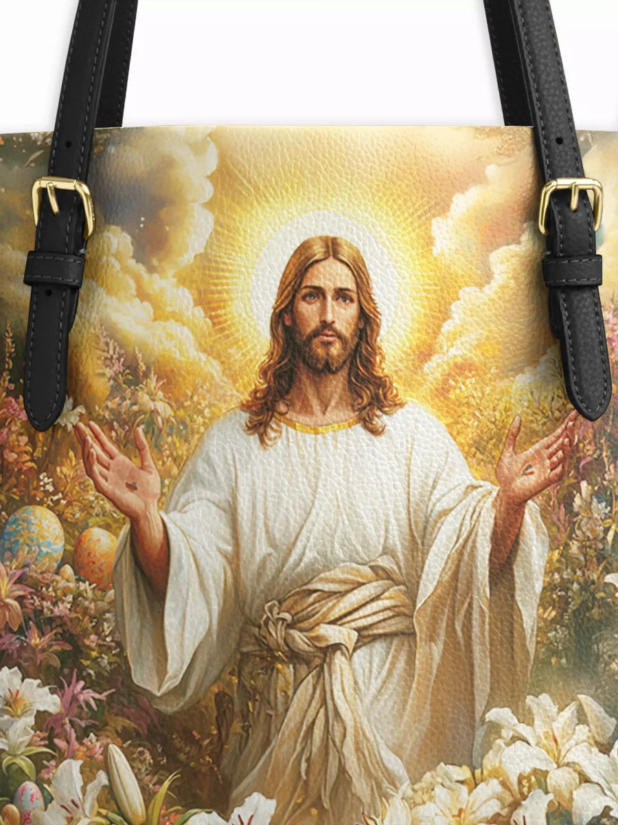 Divina Resurrection Bloom Leather Tote Bag