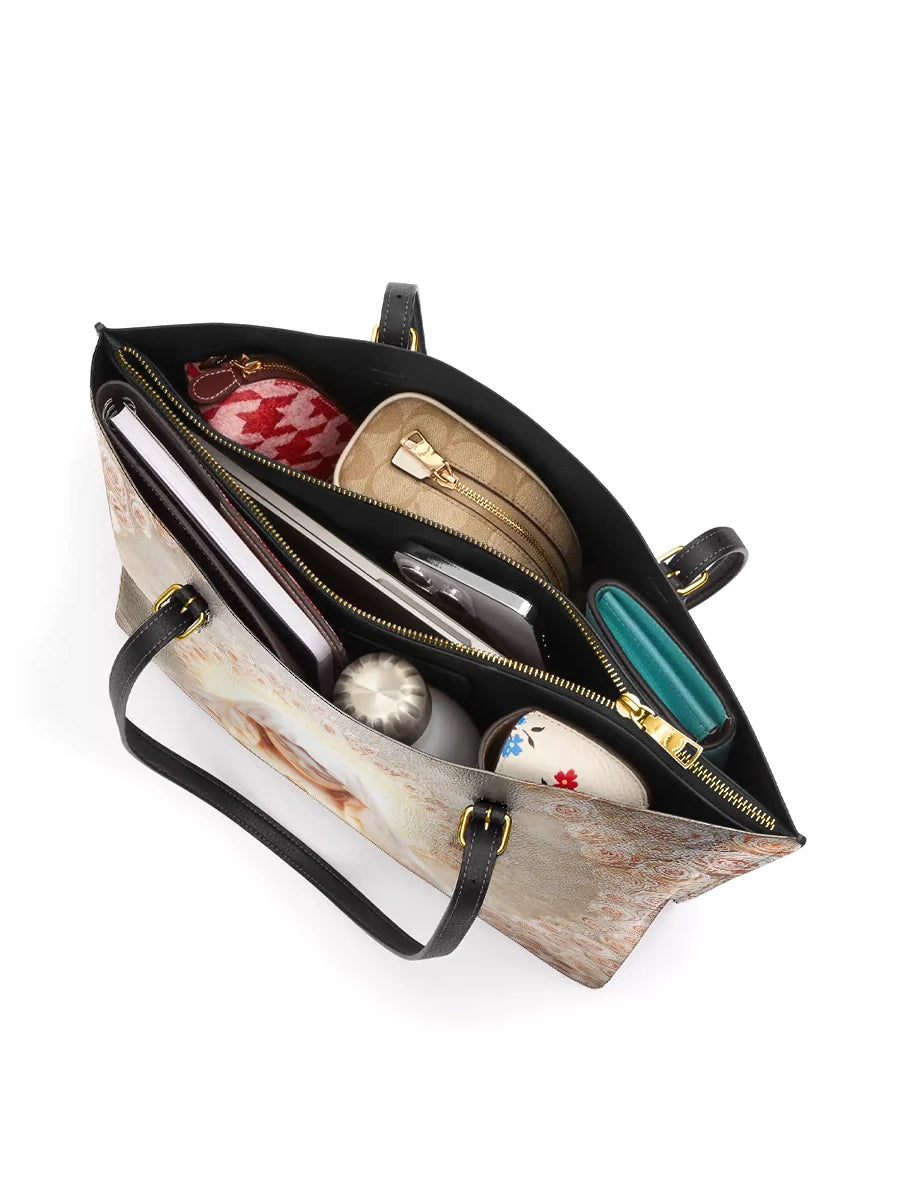 Divina Eucharistic Grace Leather Tote Bag