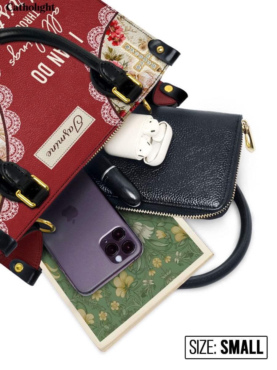 Divina  Blooming With Faith Personalized Leather Bag