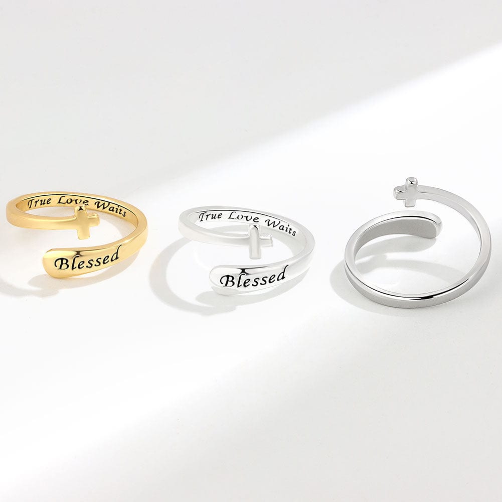 "TRUE LOVE WAITS" Blessed Christian Ring by Divina
