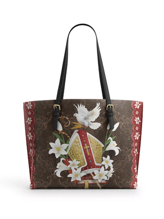 Divina The Bishop's Grace Leather Tote Bag