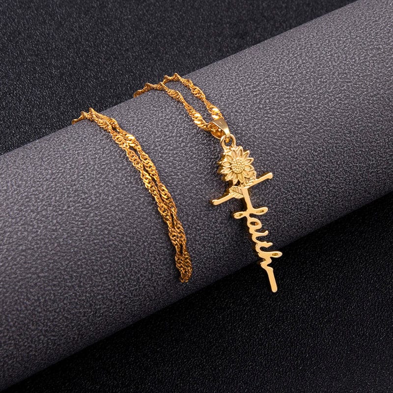 "Faith" Sunflower Necklace by Divina