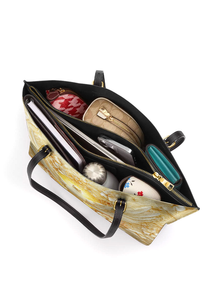 Divina Wings of Serenity Leather Tote Bag