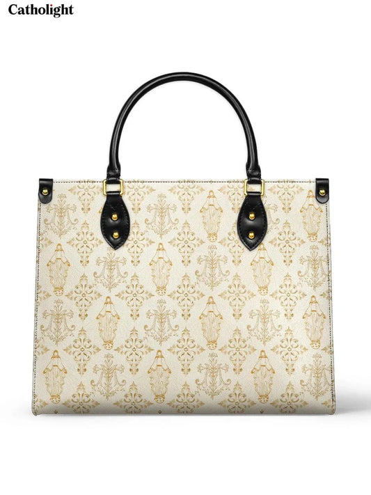 Divina  The Ave Maria Pattern Leather Bag