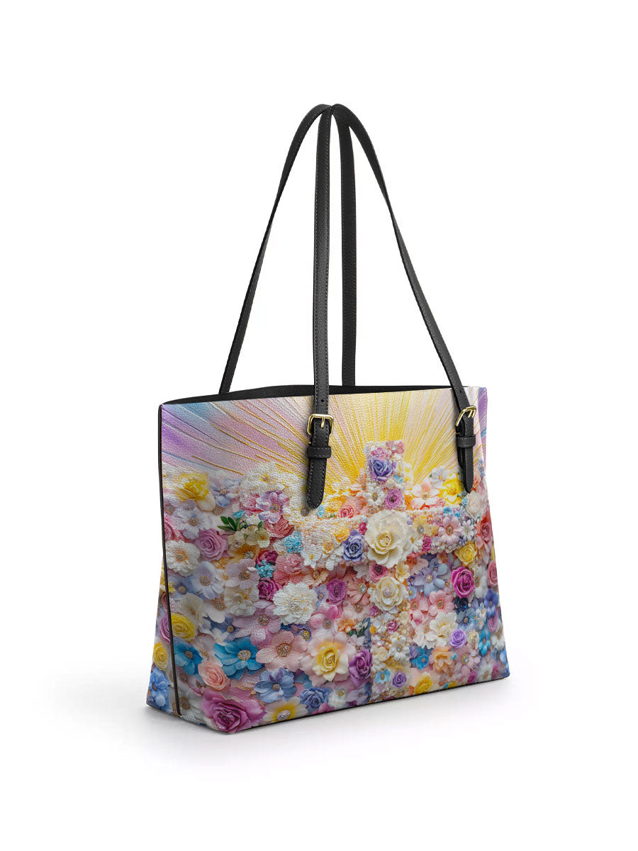 Divina Floral Resurrection Leather Tote Bag