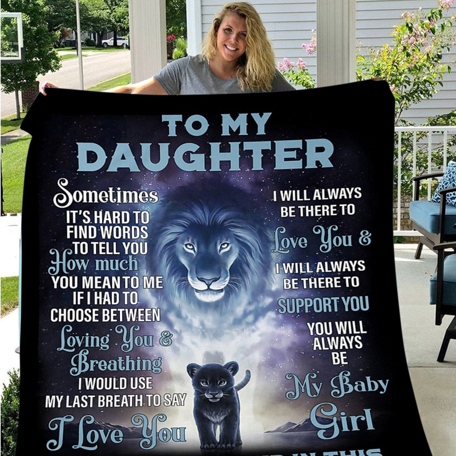 To My Daughter – Lion Love Blanket by Divina
