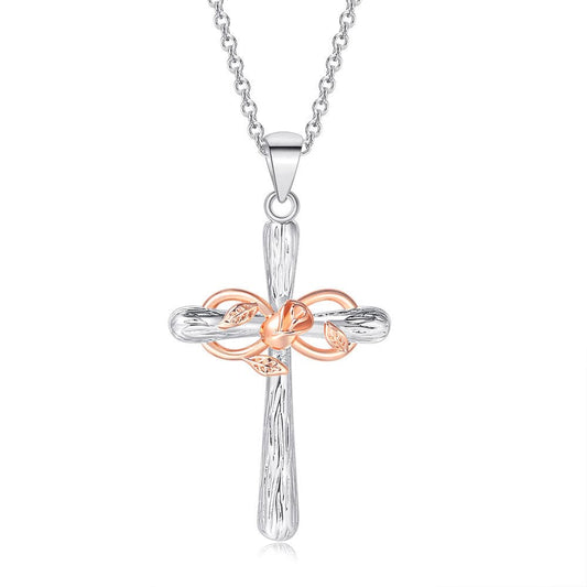"Infinity Rose" Cross Necklace by Divina