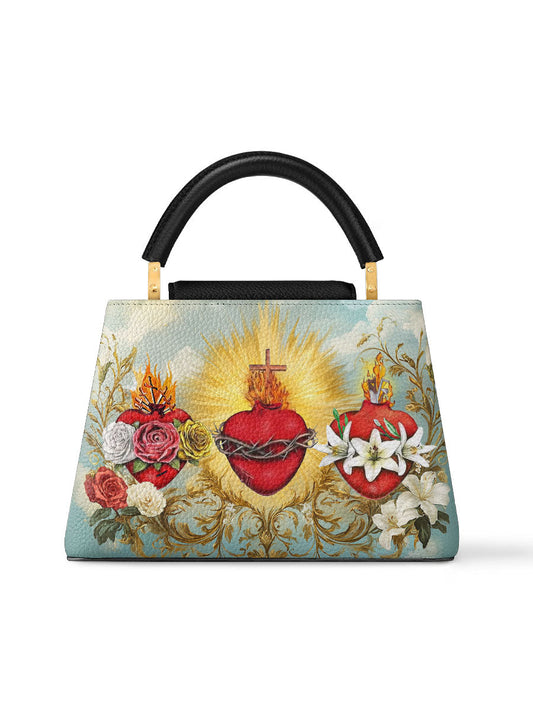 Divina Trinity of Love Leather Satchel Bag