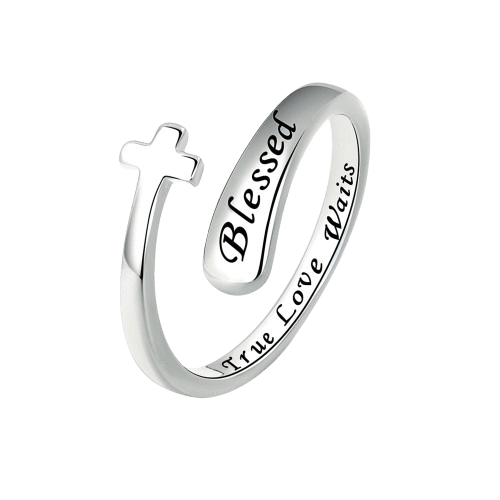 "TRUE LOVE WAITS" Blessed Christian Ring by Divina