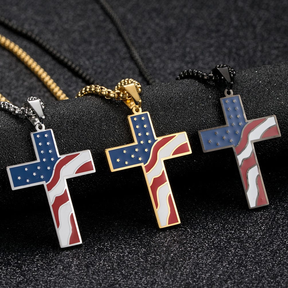 "One Nation Under God" Men's Necklace in  (Stainless Steel & Durable)