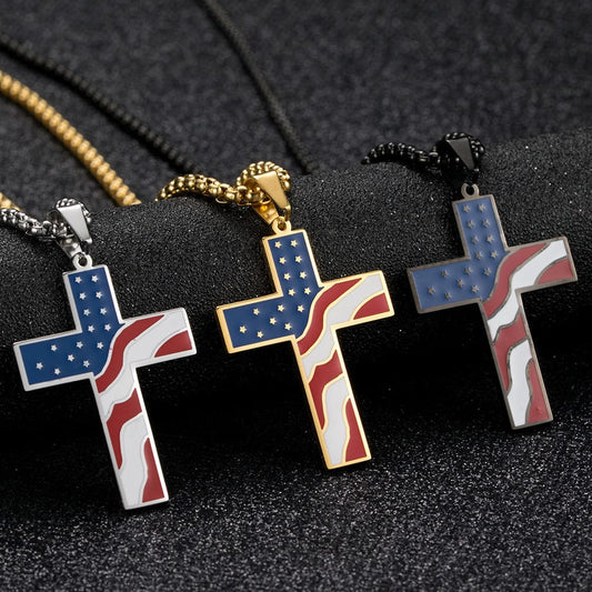 "One Nation Under God" Men's Necklace in  (Stainless Steel & Durable)