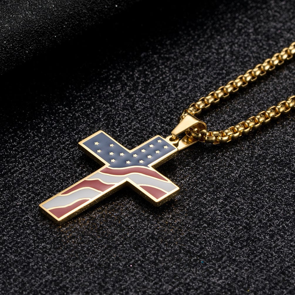 "One Nation Under God" Men's Necklace in  (Stainless Steel & Durable)