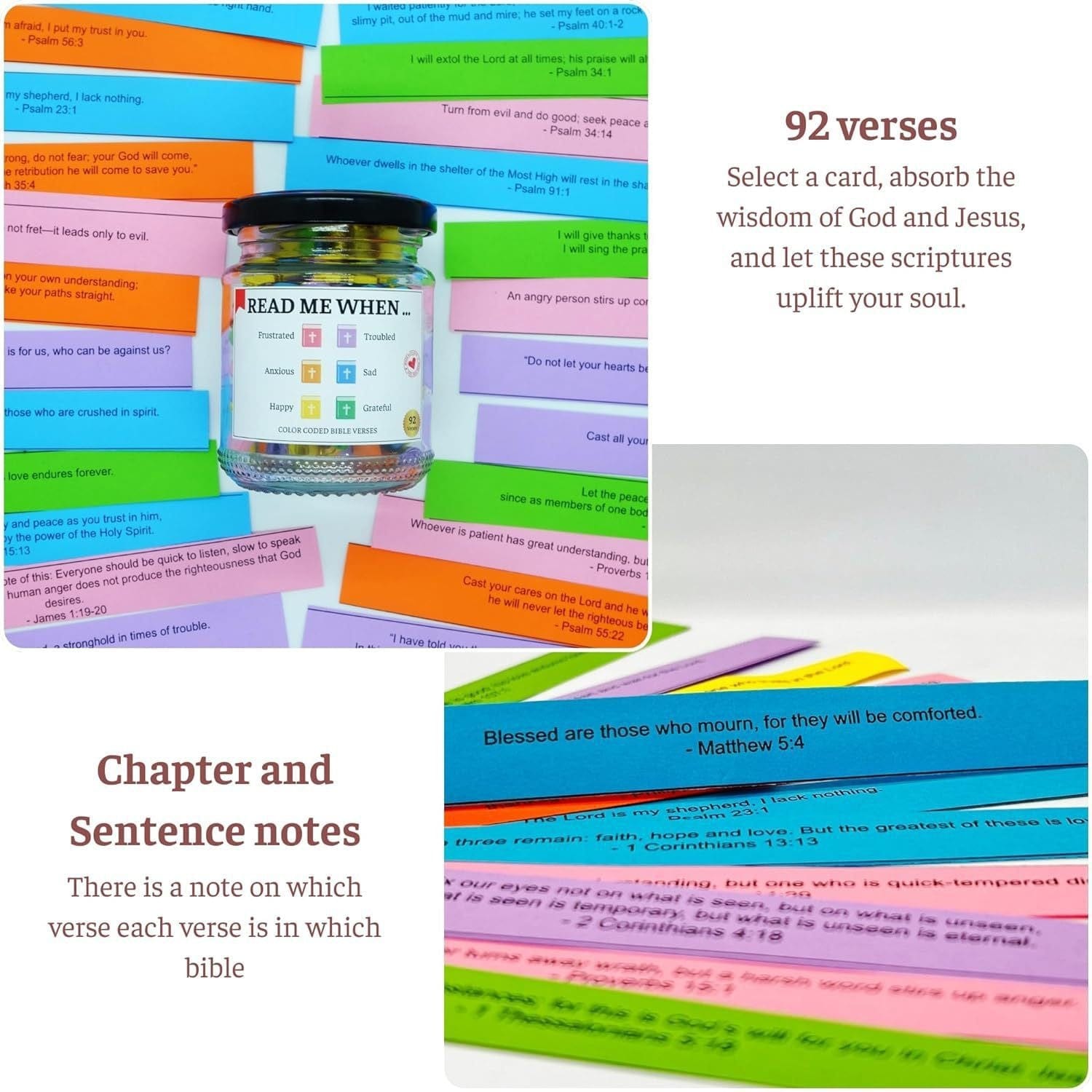 Hand Rolled 90 Day Bible Verses Jar (Comes With Christian Gift Box) (GIFTING OFFER)