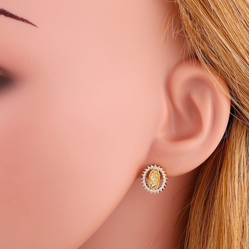 Stainless Steel Virgin Mary Earrings by Divina