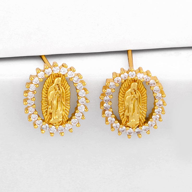 Stainless Steel Virgin Mary Earrings by Divina