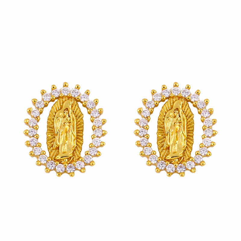 Stainless Steel Virgin Mary Earrings by Divina