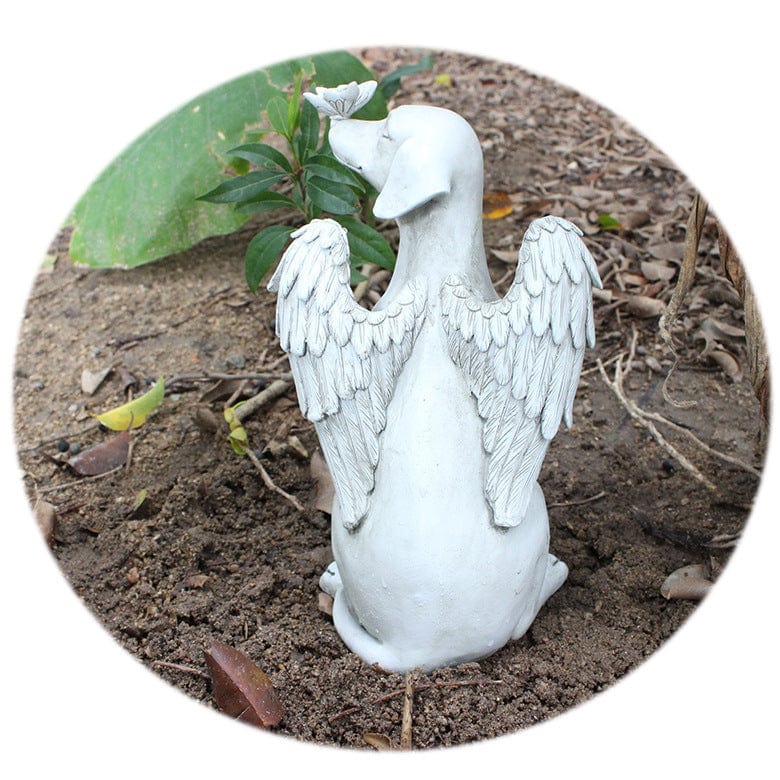 Angel Dog - Outdoor Statue | Handcrafted by Divina