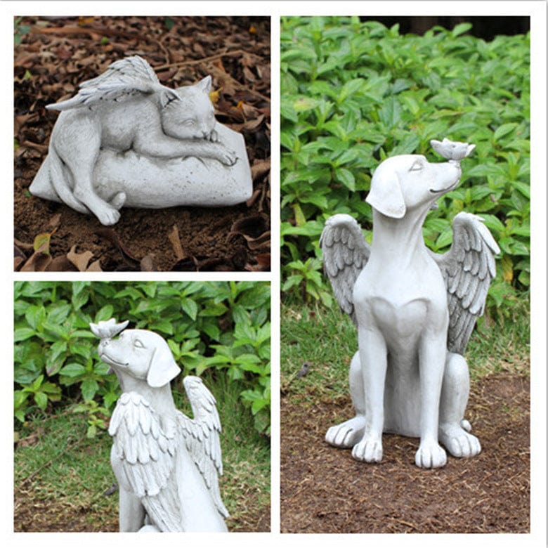 Angel Dog - Outdoor Statue | Handcrafted by Divina
