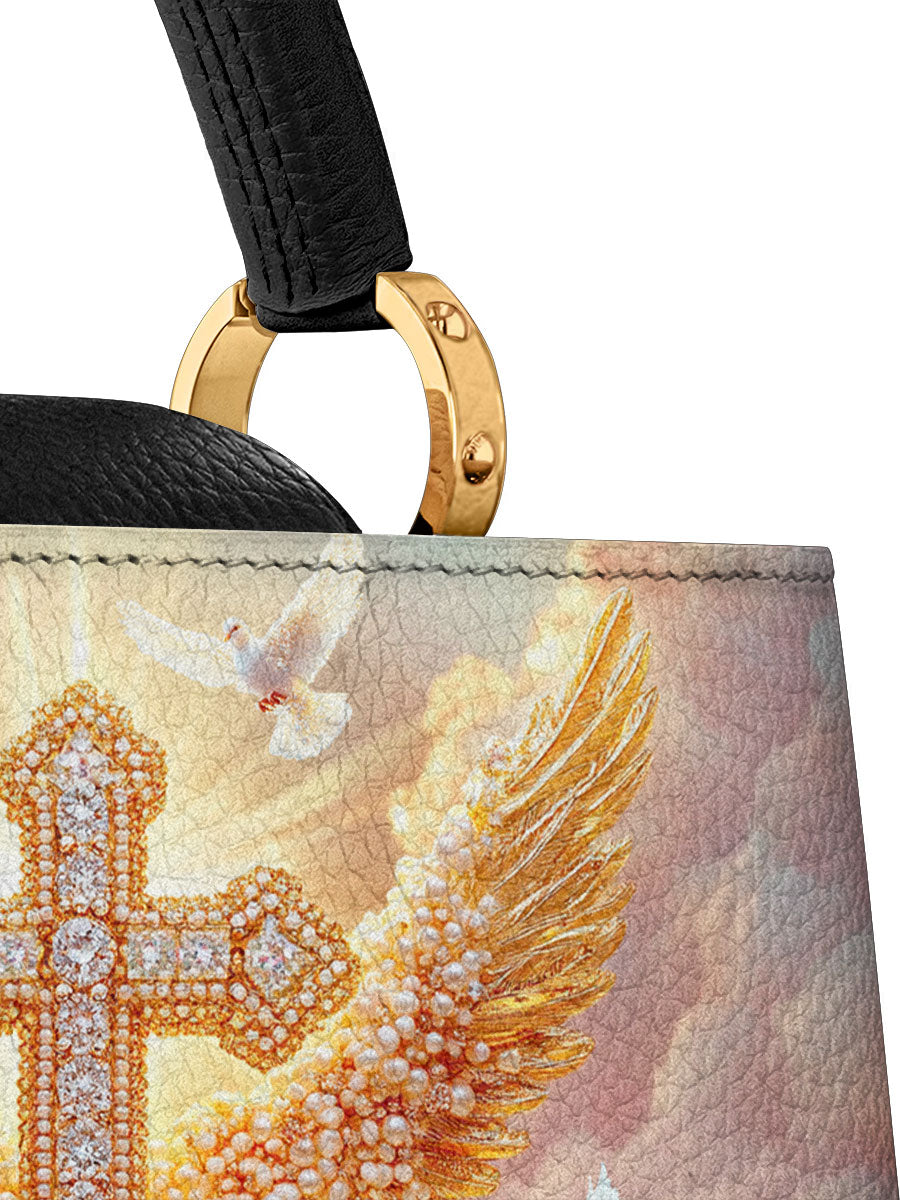 Divina Dove of Peace Leather Satchel Bag
