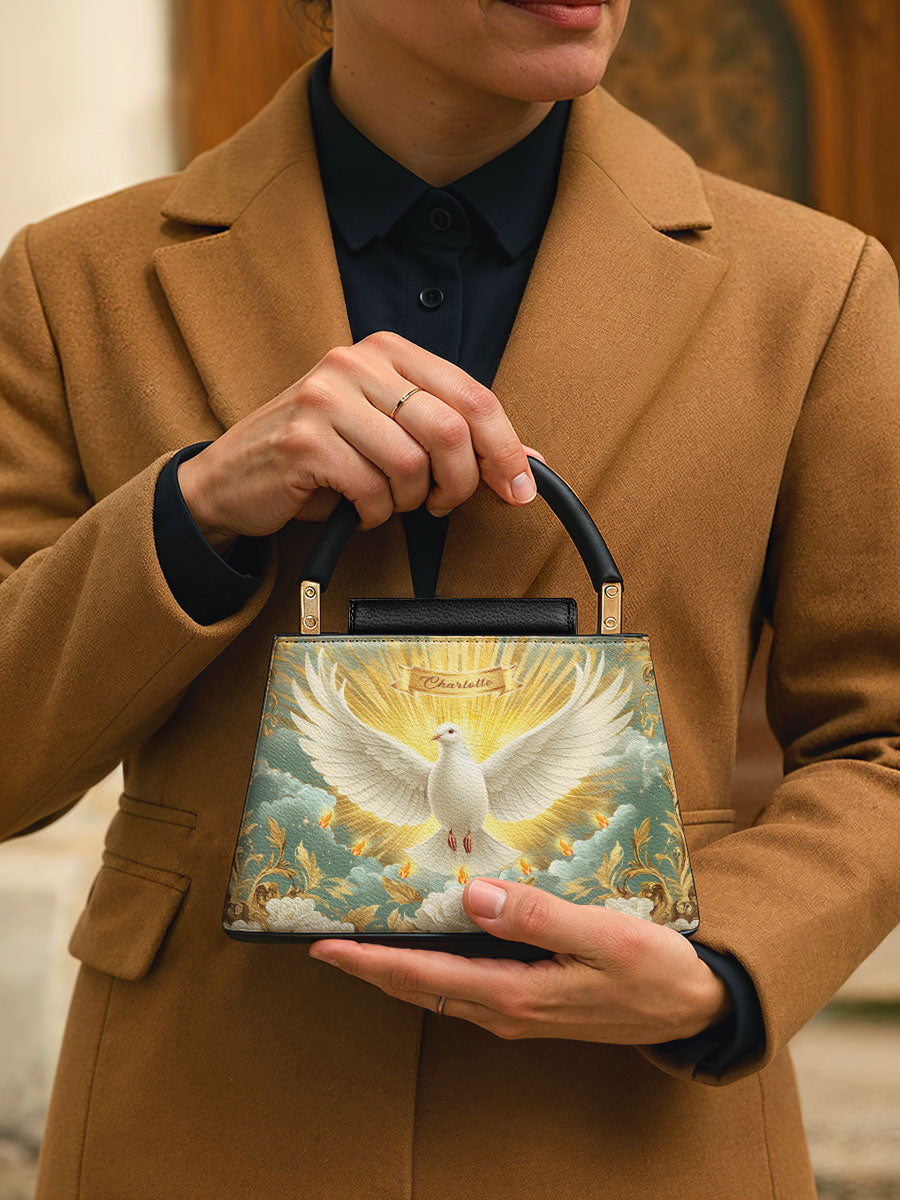 Divina Grace of the Holy Spirit Personalized Leather Satchel Bag