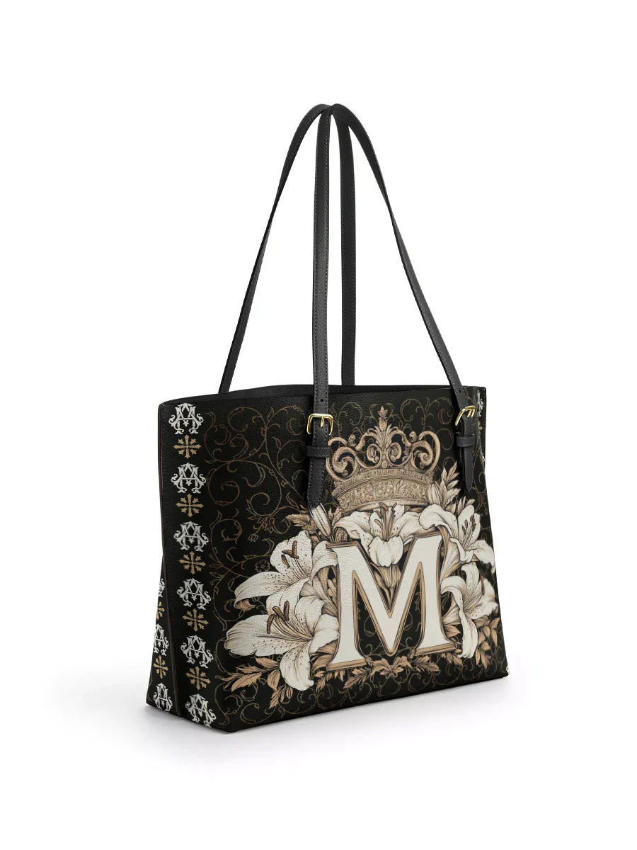 Divina The Divine Monogram Leather Tote Bag