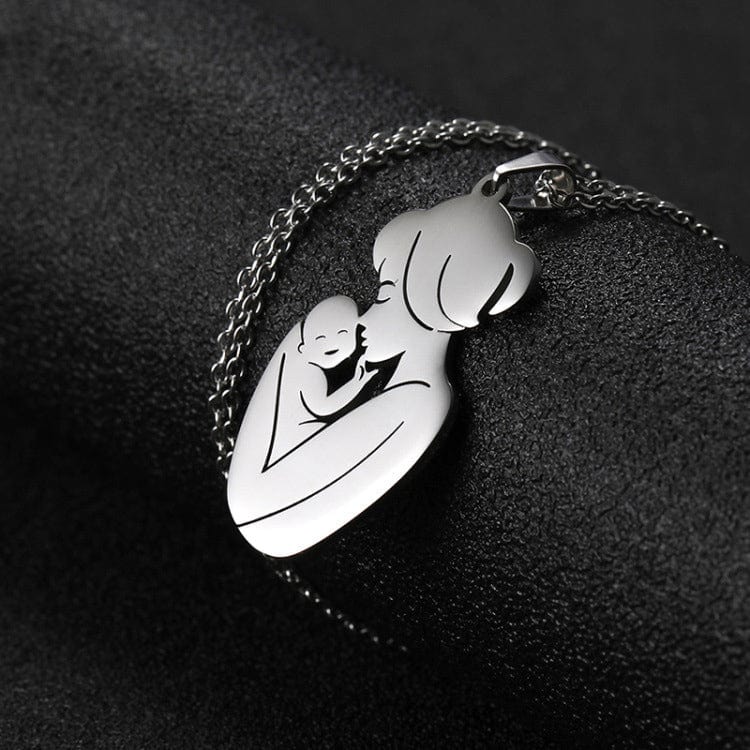 Mother & Baby Necklace in Sterling Silver by Divina