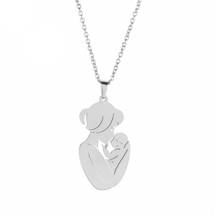 Mother & Baby Necklace in Sterling Silver by Divina