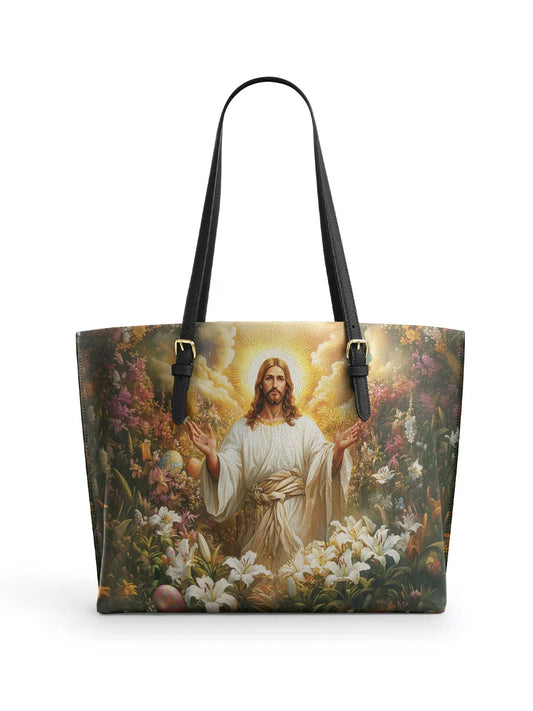 Divina Resurrection Bloom Leather Tote Bag