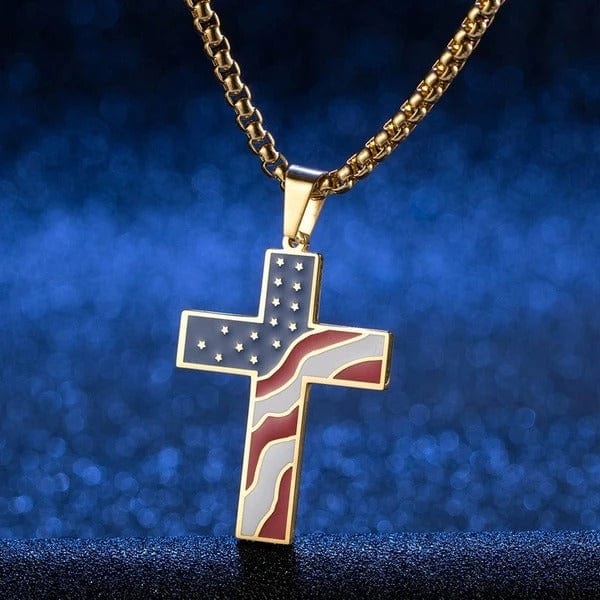 "One Nation Under God" Men's Necklace in  (Stainless Steel & Durable)