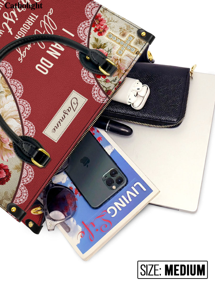 Divina  Blooming With Faith Personalized Leather Bag