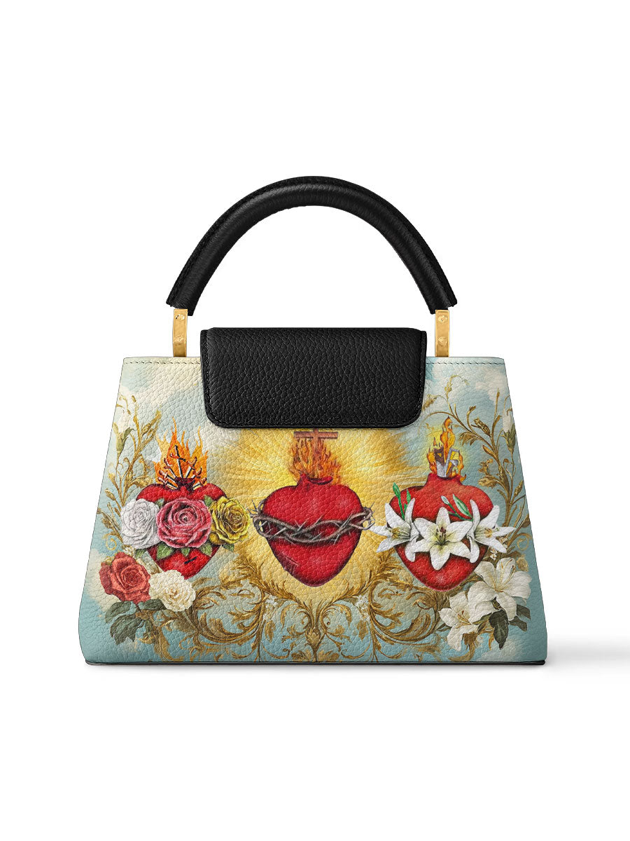 Divina Trinity of Love Leather Satchel Bag