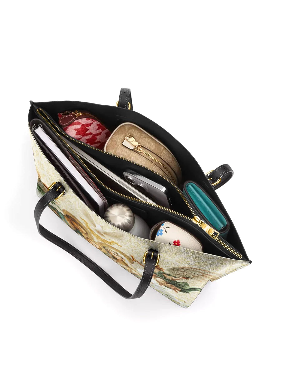 Divina Holy Family Sacred Leather Tote Bag