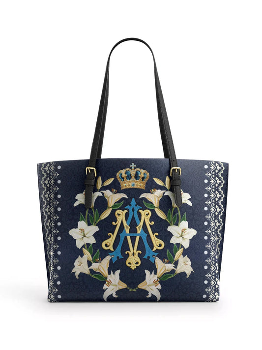 Divina Crown Of Grace Leather Tote Bag
