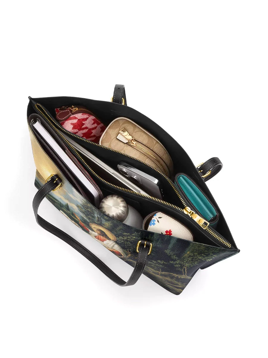 Divina The Divine Shepherd's Grace Leather Tote Bag