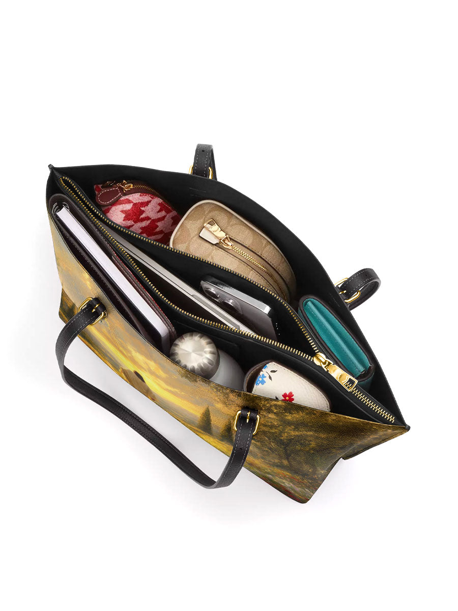 Divina Divine Light and Love Leather Tote Bag