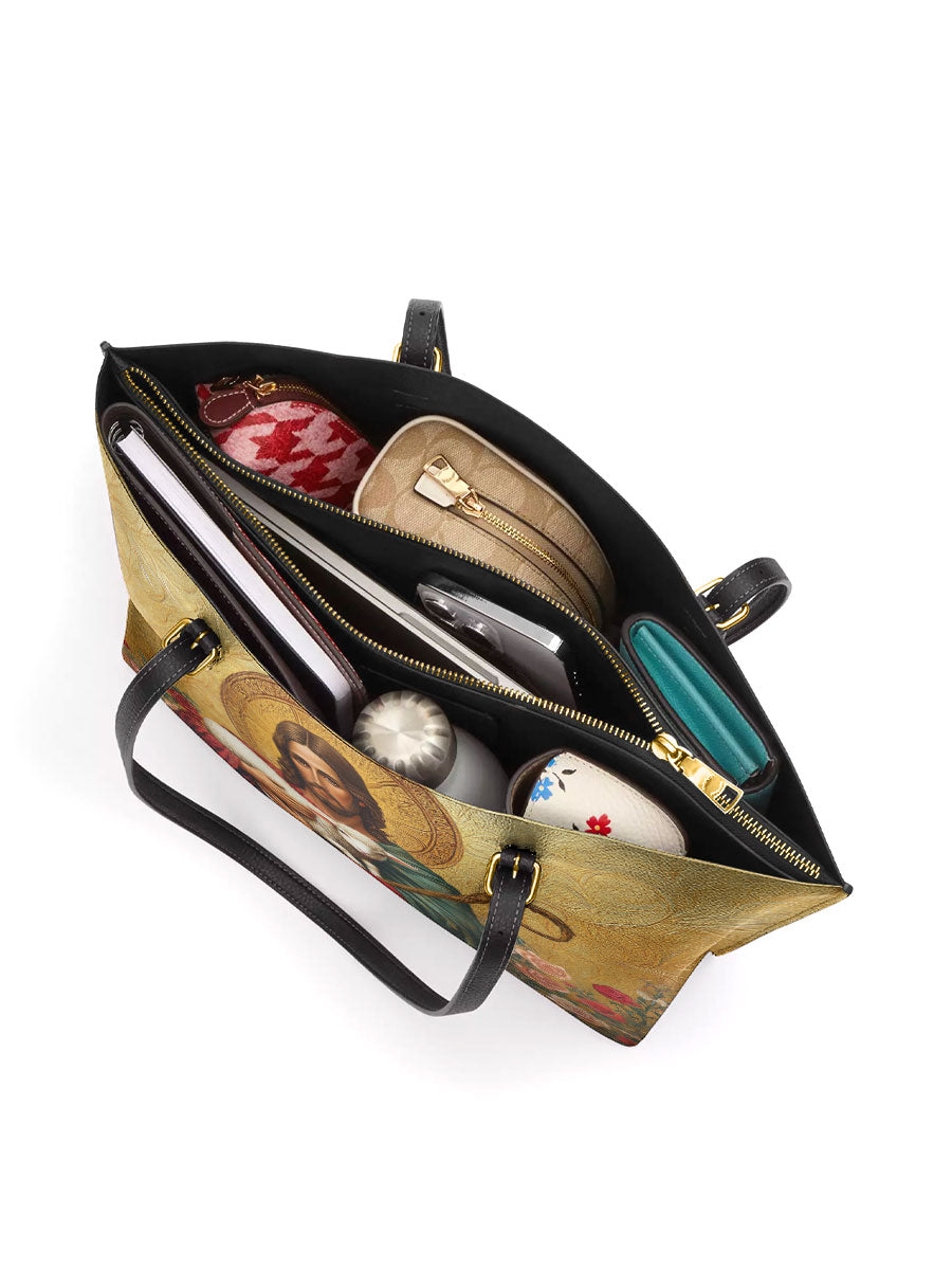 Divina Lamb of Grace Leather Tote Bag