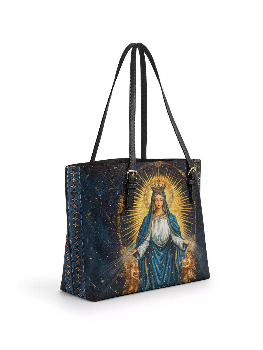 Divina Celestial Devotion Leather Tote Bag