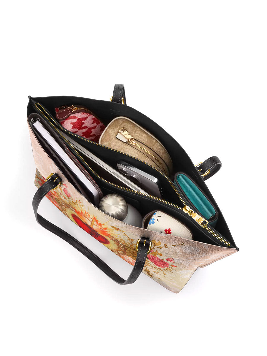 Divina Sacred Heart of Grace Leather Tote Bag