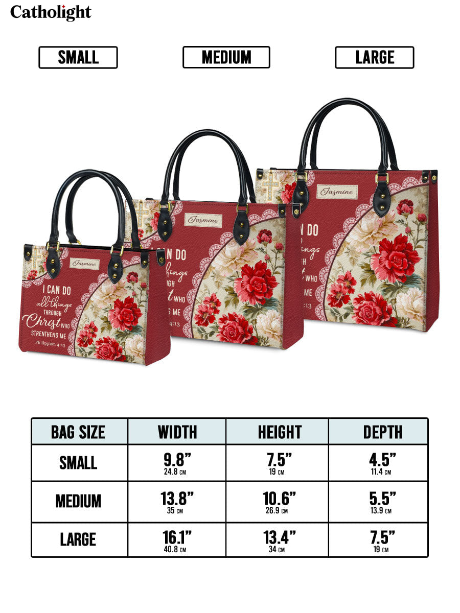 Divina  Blooming With Faith Personalized Leather Bag