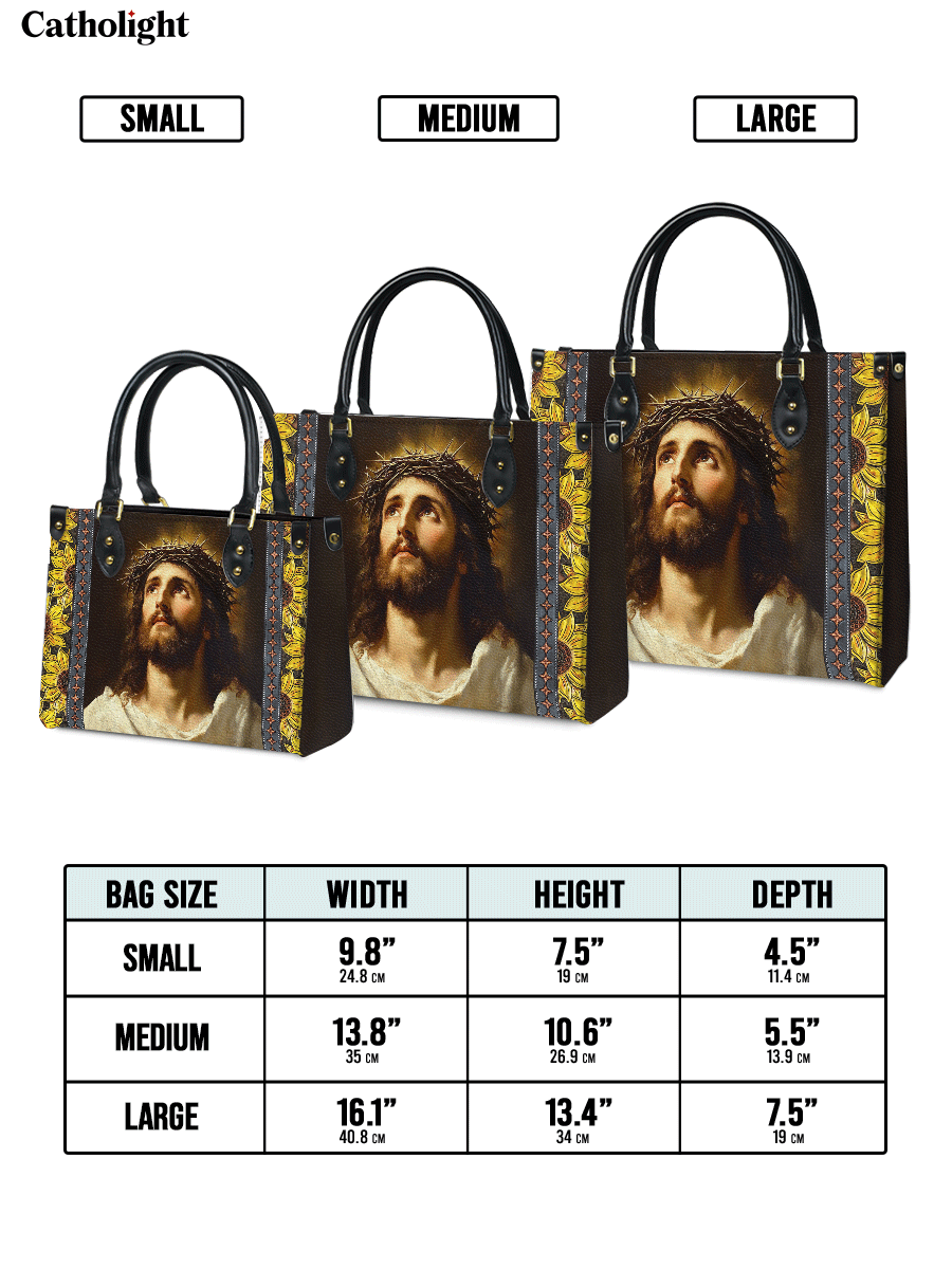 Divina  Crown of Thorns and Sunflower Grace Leather Bag