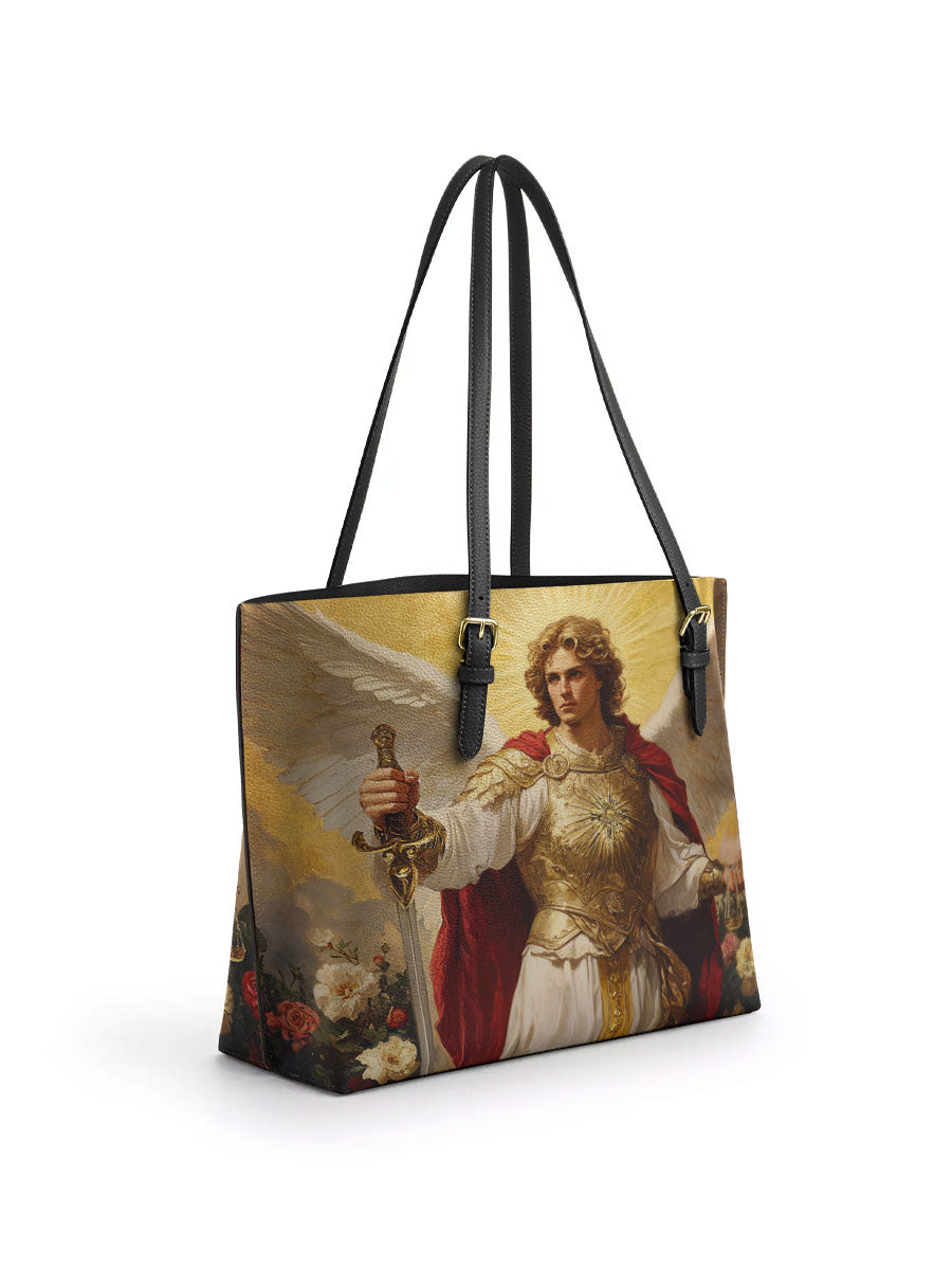 Divina Guardian of Light Leather Tote Bag