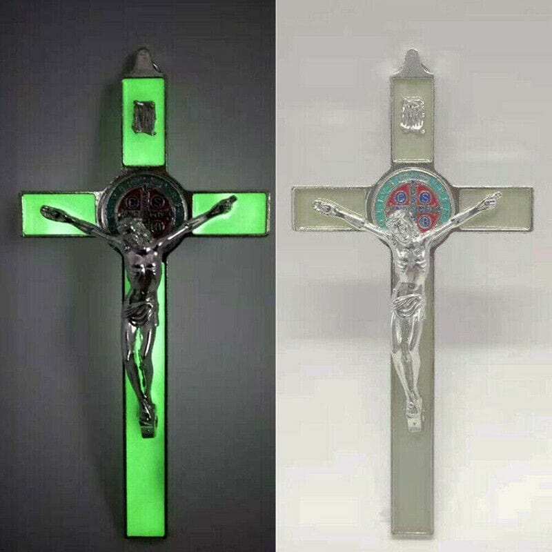Glowing Wall Cross – St. Benedict Protection by Divina