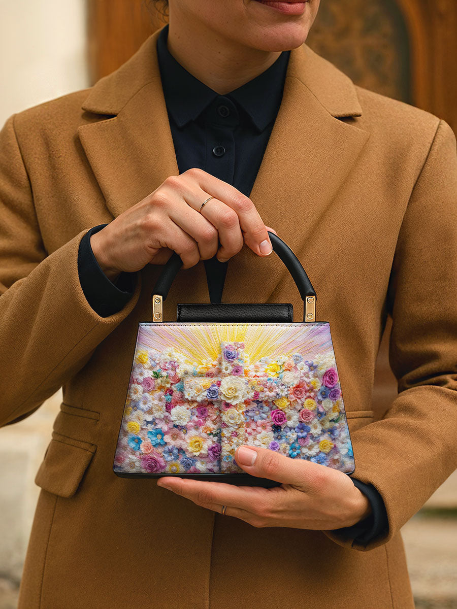 Divina Floral Resurrection Leather Satchel Bag