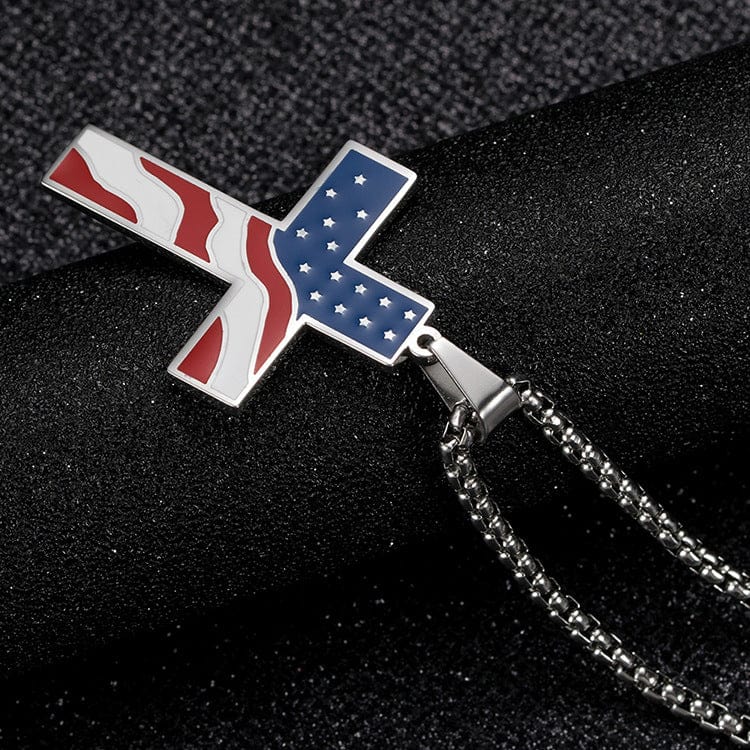 "One Nation Under God" Men's Necklace in  (Stainless Steel & Durable)