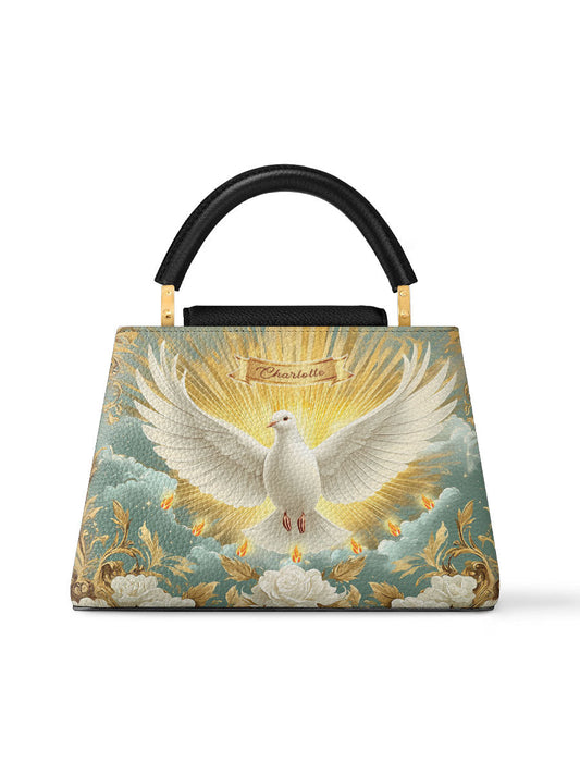 Divina Grace of the Holy Spirit Personalized Leather Satchel Bag