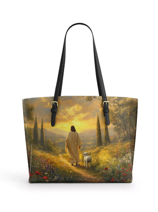Divina Divine Light and Love Leather Tote Bag