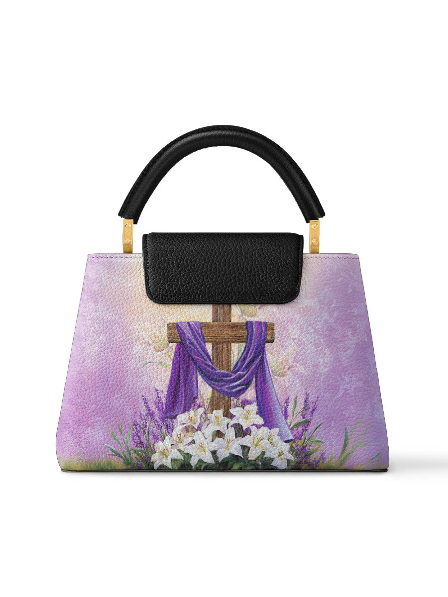 Divina Faithful Bloom Leather Satchel Bag