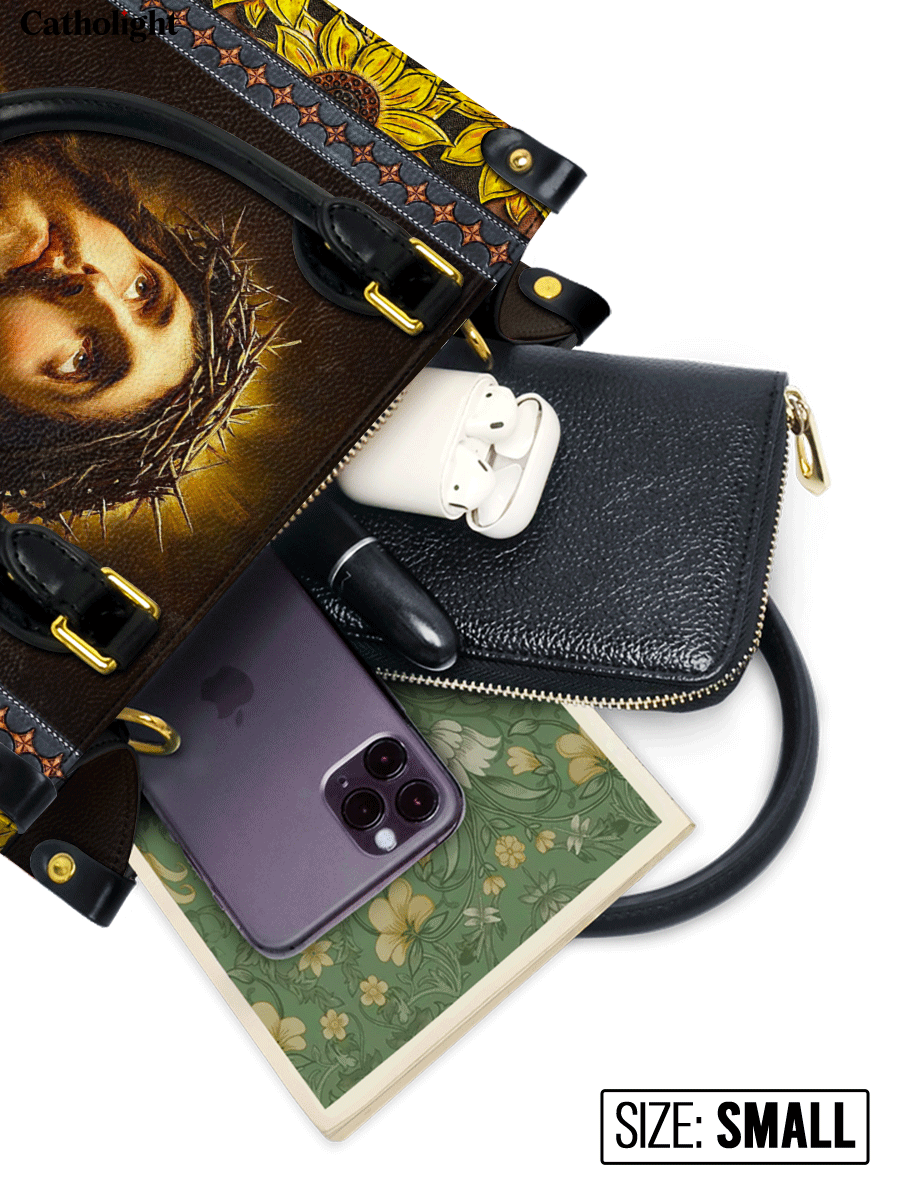 Divina  Crown of Thorns and Sunflower Grace Leather Bag