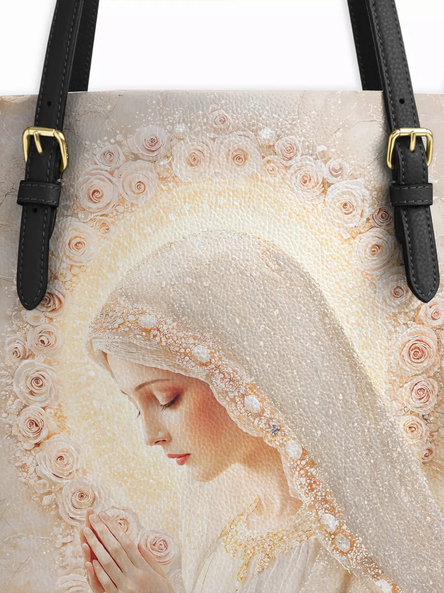 Divina Rose Halo Devotion Leather Tote Bag