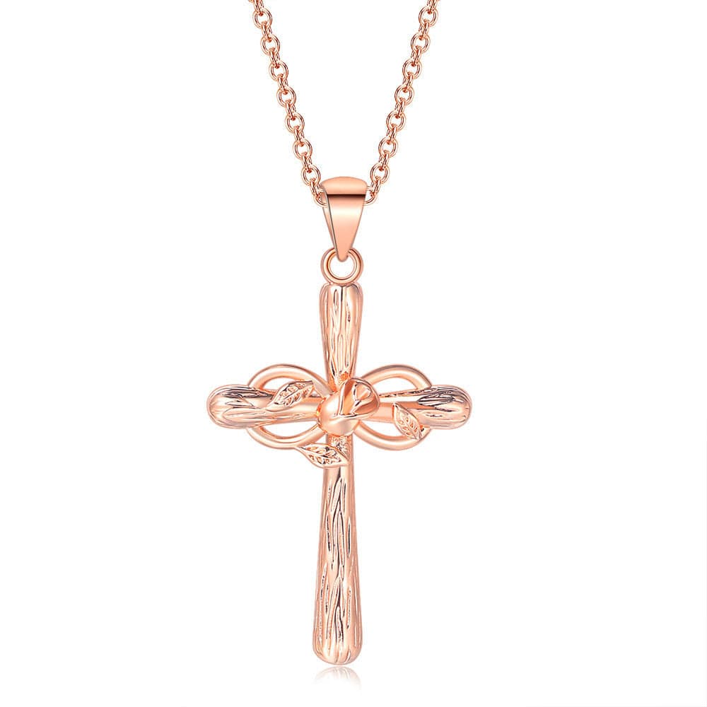 "Infinity Rose" Cross Necklace by Divina